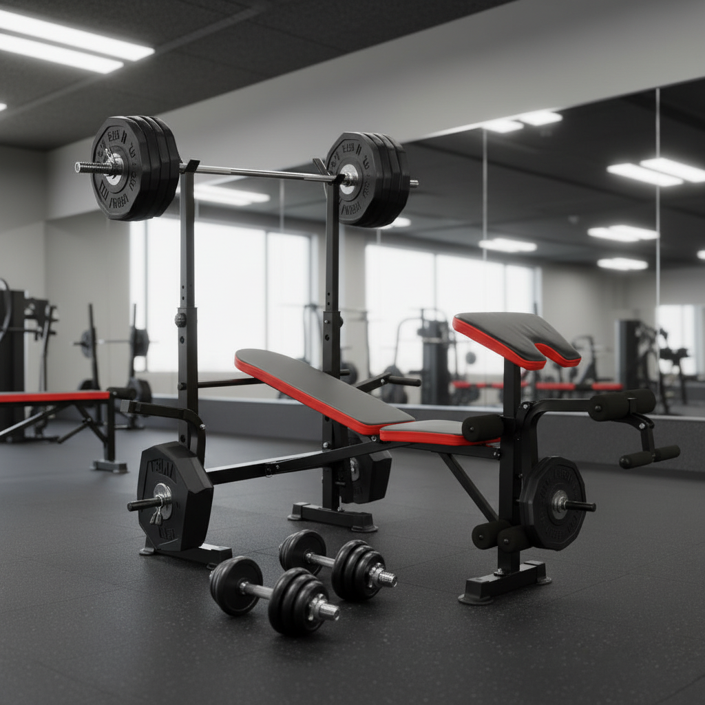 660LBS bench full station 45 degree wide angle view