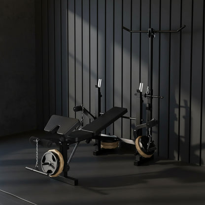 Weight Bench, Foldable Bench Press Set with Leg Extension, Adjustable Workout Bench for Training Home Gym