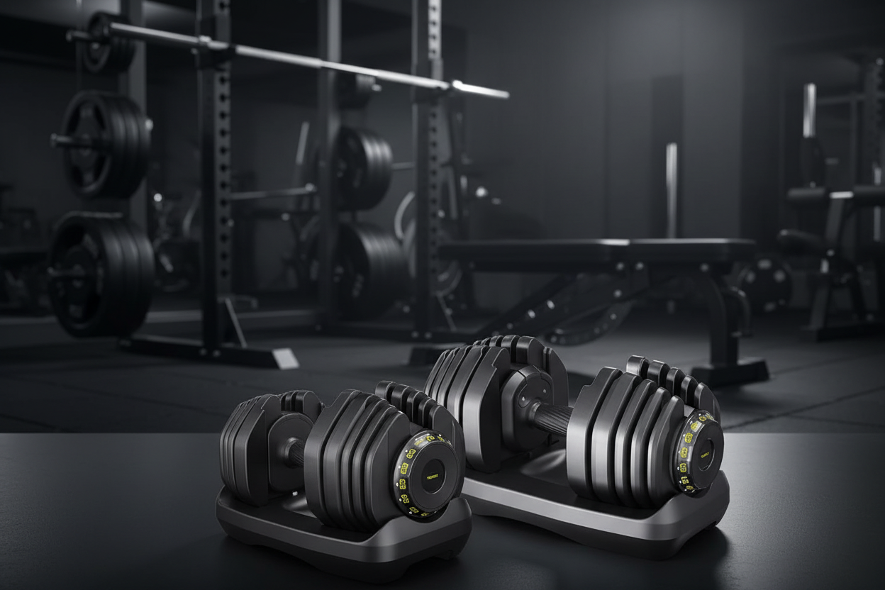 Adjustable Dumbbell System – 15 Weight Levels, 65LB or 95LB Pair for Home Gym