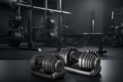 Adjustable Dumbbell System – 15 Weight Levels, 65LB or 95LB Pair for Home Gym