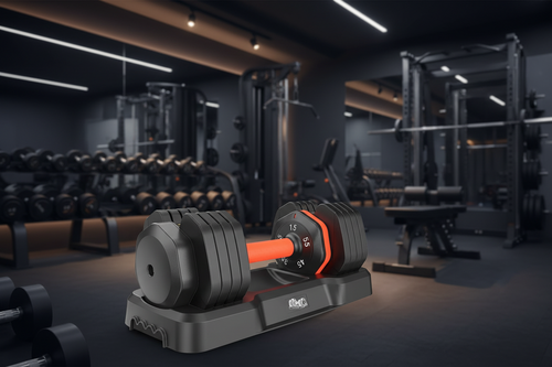 55LB Adjustable Dumbbell – 1-Second Weight Change, 15–55LB for Home Gym