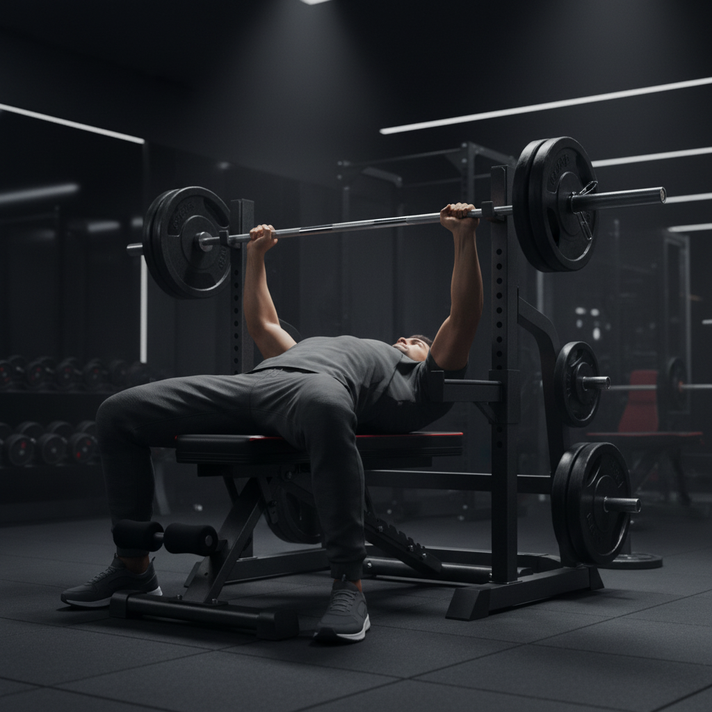 880LB bench lifestyle barbell bench press in use