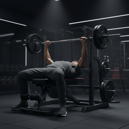 880LB bench lifestyle barbell bench press in use