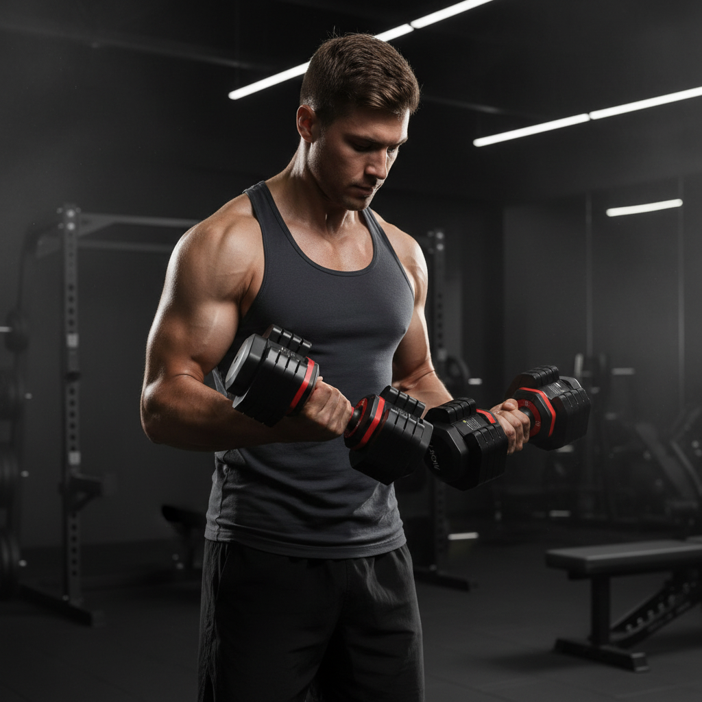 Adjustable Dumbbell Set - Lifestyle