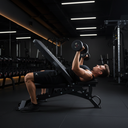 1000LB FID bench lifestyle incline press in use