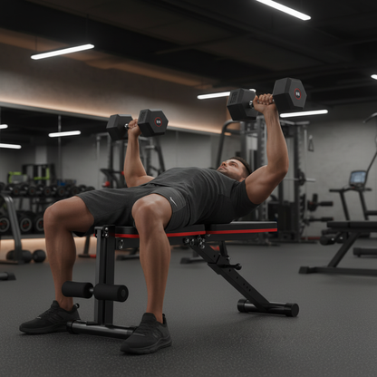 GIKPAL bench lifestyle flat chest press in use